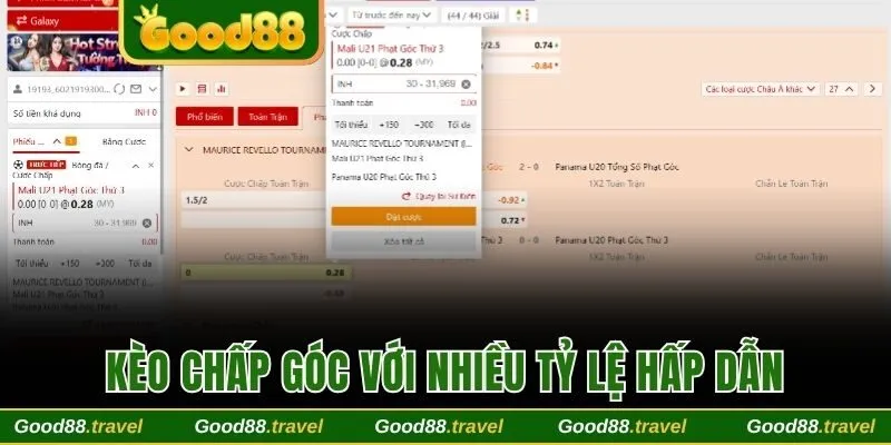Kèo chấp góc với nhiều tỷ lệ hấp dẫn
