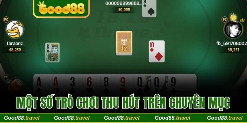 Một số trò chơi thu hút trên chuyên mục